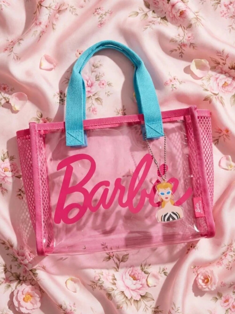 Miniso x Barbie Clear Mini Tote Bag Pink Logo Brand New